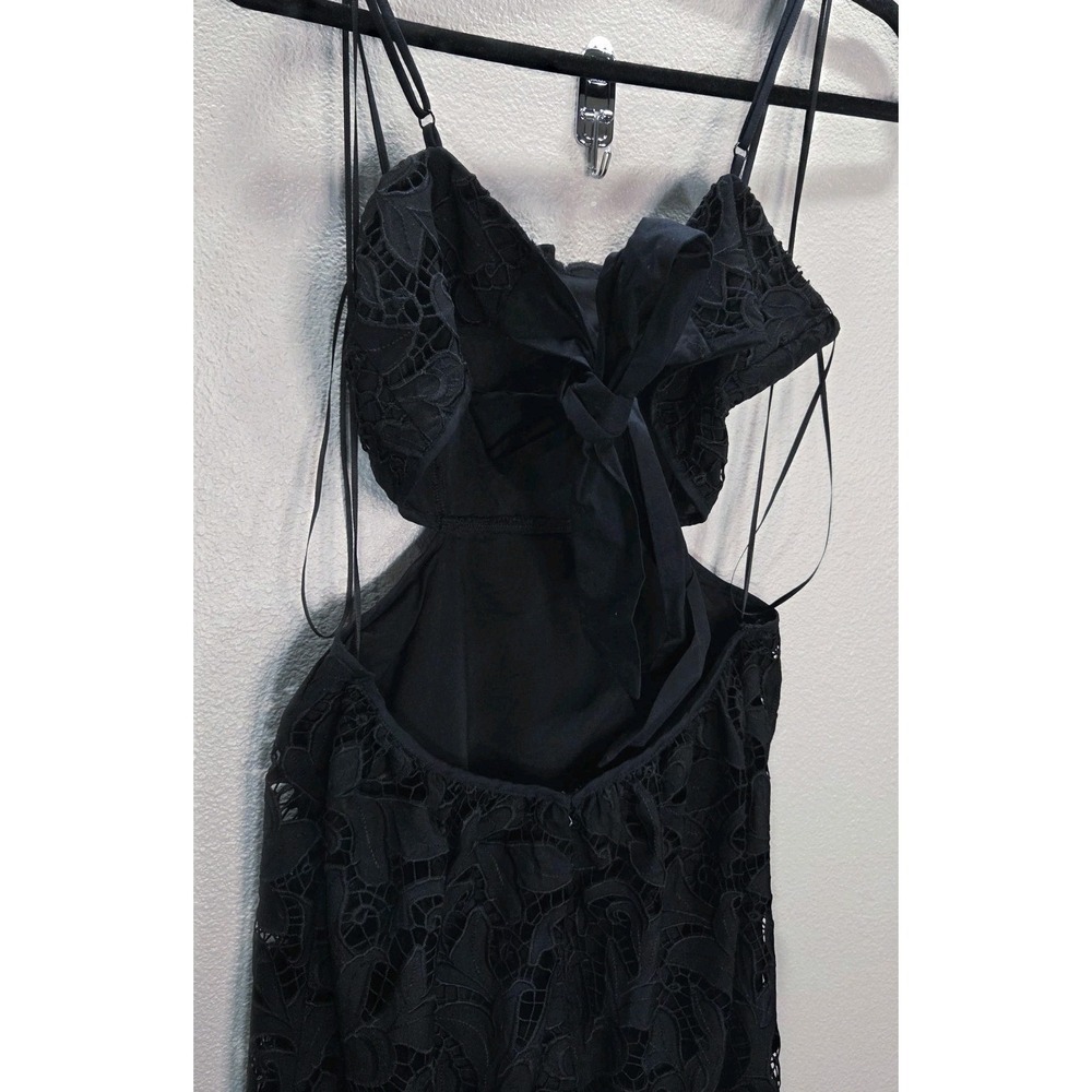 Express Black Lace Cutout Back Dress Spaghetti Strap Fit Flare Small - Picture 13 of 14